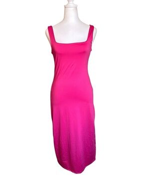 Sincerely Jules Women's Pink Square Neck Sleeveless midi Dress Size M